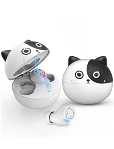 togetface kids wireless earbuds,bluetooth earbuds with milk cat design hifi stereo for girls/boys bluetooth 5.0 in-ear headphones with 36h playtime and portable lightweight charging case