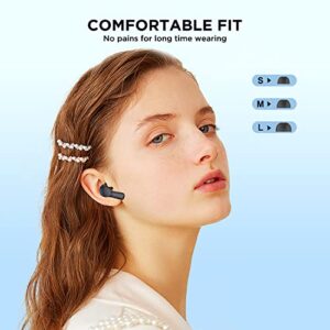 HTC 2023 True Wireless Earbuds 1 Bluetooth 5.1 Stereo Earphones, in Ear Headphone with Transparent Charging Case, 32-Hour Playtime/Built-in Microphone/Touch Control for Calling -Crystal Black