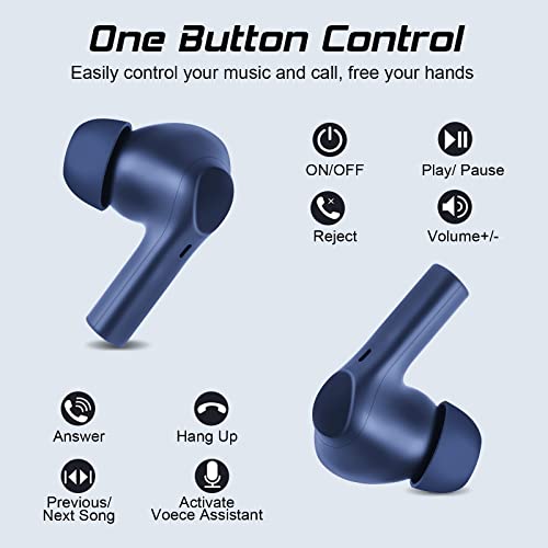 Hadisala Wireless Earbuds, Bluetooth 5.0 Headphones True Wireless Stereo Headset with Charging Case, Touch Control & Built-in Mic, High-Fidelity Sound 35 Hours Playback for iPhone Android and More