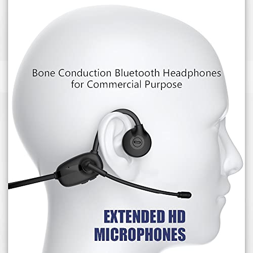 eKudgel Bone Conduction Headphones Wireless Bluetooth Headset with Microphone ENC Noise Cancelling with mic Clear Calls