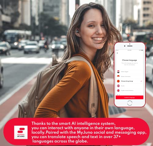 Mymanu CLIK S Translation Earbuds Using MyJuno Translation app, Passive Noise Cancellation with Long Battery Life and Advanced Audio Quality