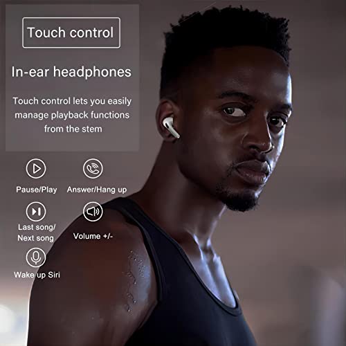 FULAI Wireless Earbuds Wireless Bluetooth 5.3 Headphones Noise Cancelling Fast Charging IPX7 Waterproof Ear Buds Stereo Earpods Sports in-Ear Earphones for Earbuds