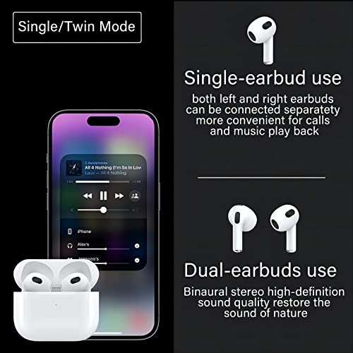 FULAI Wireless Earbuds Wireless Bluetooth 5.3 Headphones Noise Cancelling Fast Charging IPX7 Waterproof Ear Buds Stereo Earpods Sports in-Ear Earphones for Earbuds