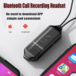 Waytronic Bluetooth Call Recording Headset Mobile Phone Call Recording Equipment Phone Call Recorder Earphones for iPhone and Android (Black)