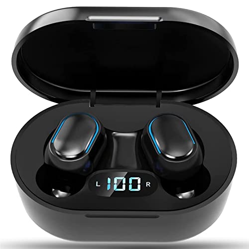 Wireless Earbuds, Bluetooth Headphones LED Display Charging Case IPX7 Waterproof with Microphone High-Fidelity Stereo Earphones for Sports Work