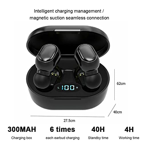 Wireless Earbuds, Bluetooth Headphones LED Display Charging Case IPX7 Waterproof with Microphone High-Fidelity Stereo Earphones for Sports Work