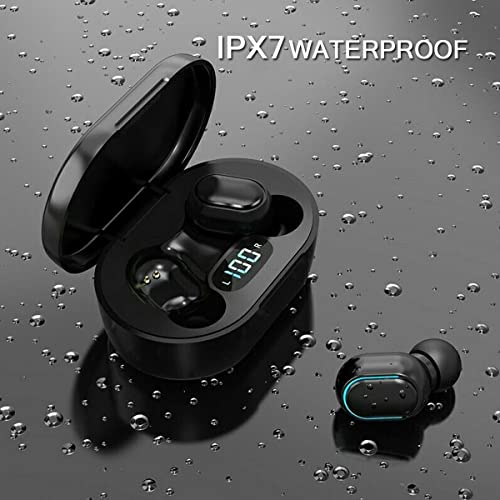 Wireless Earbuds, Bluetooth Headphones LED Display Charging Case IPX7 Waterproof with Microphone High-Fidelity Stereo Earphones for Sports Work