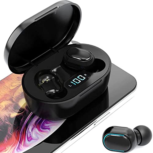 Wireless Earbuds, Bluetooth Headphones LED Display Charging Case IPX7 Waterproof with Microphone High-Fidelity Stereo Earphones for Sports Work