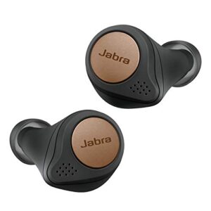 jabra elite active 75t true wireless bluetooth earbuds, copper black – wireless earbuds for running and sport, charging case included, 4th generation, 28 hour battery, sport earbuds (renewed)