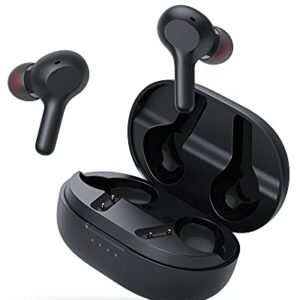 QHQO Wireless Earbuds, Bluetooth V5.2 Earbuds with Reduction Touch Control, Noise Cancelling Bluetooth Headphones with Deep Bass Sound in Ear Earphones for iPhone and Android