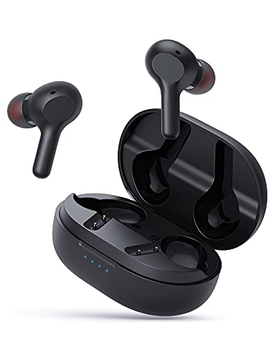 QHQO Wireless Earbuds, Bluetooth V5.2 Earbuds with Reduction Touch Control, Noise Cancelling Bluetooth Headphones with Deep Bass Sound in Ear Earphones for iPhone and Android