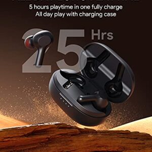 QHQO Wireless Earbuds, Bluetooth V5.2 Earbuds with Reduction Touch Control, Noise Cancelling Bluetooth Headphones with Deep Bass Sound in Ear Earphones for iPhone and Android