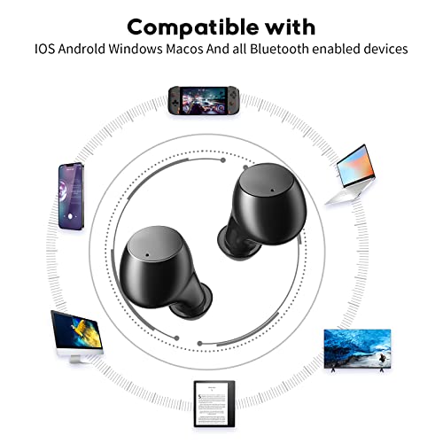 SUPFINE Wireless Earbuds, Bluetooth 5.3 Ear Buds with Charging Case,True Wireless in-Ear Touch Control Earbuds Immersive Sound Premium Deep Bass Earphones for Android&iPhone,Black