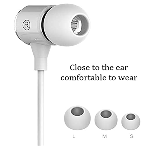 100SEASHELL Long Cord Wired Earbuds no Microphone Headphones Watching tv with Extra Noise isolating Blocking bass Ear Buds Without mic Corded Length Earphones