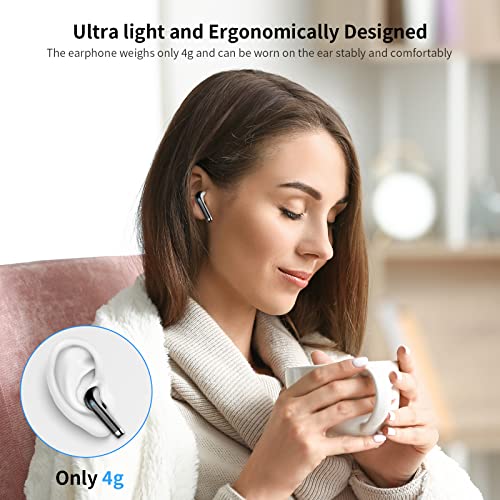 POMUIC Wireless Earbuds V5.3 Bluetooth Headphones 40H Playback with LED Digital Display Charging Case Stereo Sound Earbuds with Mic IPX7 Waterproof Earphones for Cell Phone Computer Laptop Sports