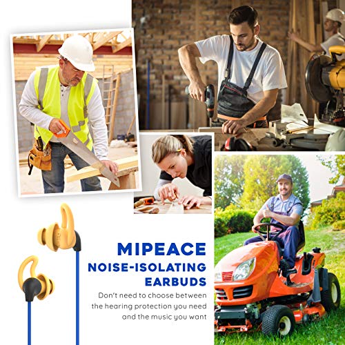 MIPEACE Ear plug Headphones For Work, custom-fit work earbuds earphones-safety headphones for construction industrial