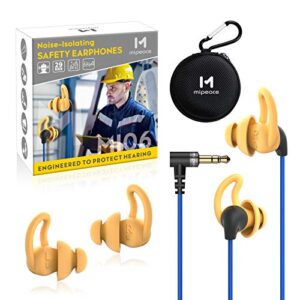mipeace ear plug headphones for work, custom-fit work earbuds earphones-safety headphones for construction industrial