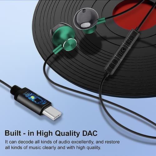 XINLIANG USB C Earbuds Type C Headphones Wired with Microphone & Volume Control C Port Earphones for Samsung Galaxy s23 s22 s21 Ultra 5G s20 FE Note 20/10, iPad Pro 2018, Google Pixel,Mac Book