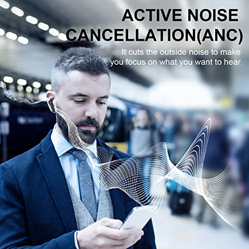 MURPISO Wireless Earbuds, Active Noise Cancelling Wireless Earbuds, in-Ear Bluetooth 5.2 Headphones with 4 Mics, 35 Hours Playtime, IPX6 Waterproof, Deep Bass Headset for iOS Android, Black