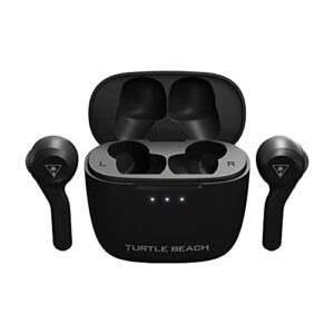 turtle beach scout air true wireless earbuds for mobile gaming with dual-microphones and bluetooth 5.1, for nintendo switch, windows, 7, 8.1, 10, 11, mac, ipad, and iphone – black
