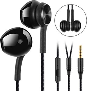 guuvor wired earbuds with microphone, in-ear headphones hifi stereo, powerful bass and real sound, magnetic function, 3.5mm headphone for iphone, ipad, android phones, mp3, laptop, computer