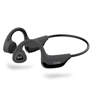 tayogo bone conduction headphones, wireless bluetooth bone conducting earbuds, open ear headset with mic, for running, cycling, yoga-grey(used-like new)