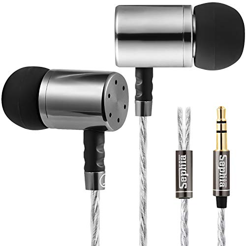 sephia SP2040 Earbuds in Ear Headphones Wired Earphones with Tangle Free Cord Case HD Bass Noise Isolating Ear Buds 3.5 mm Plug