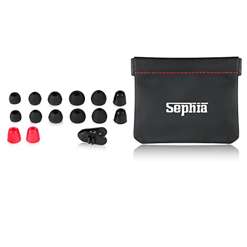 sephia SP2040 Earbuds in Ear Headphones Wired Earphones with Tangle Free Cord Case HD Bass Noise Isolating Ear Buds 3.5 mm Plug