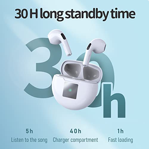 Menzluio Wireless Earbuds, Bluetooth Ear Buds True Wireless Headphones,in-Ear Bluetooth Earphones,HiFi Stereo Touch Control, Bluetooth 5.3 Earbuds with Microphone Deep Bass for Sport/Fitness