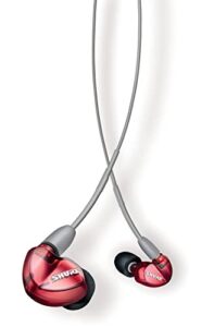 shure se535ltd professional wired sound isolating earbuds, high definition sound + natural bass, three drivers, secure in-ear fit, detachable cable, durable quality – red