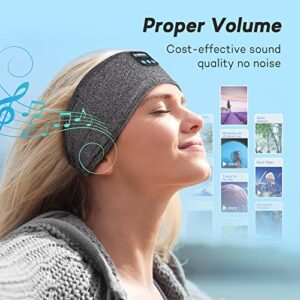 Sleep Headphones Wireless, Wireless Earbuds Sports Headband Noise Cancelling Eye Mask with Ultra-Thin Stereo Speakers & Ear Cup & Adjustable Strap