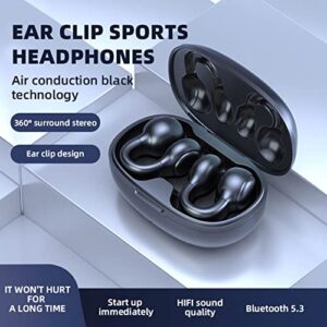 Gspmoly Wireless Ear Clip Bone Conduction Headphones Bluetooth Waterproof Mini Sports Running Earring Headphones Open Ear in Ear Headphones Wireless Earbuds, School Gifts for Students