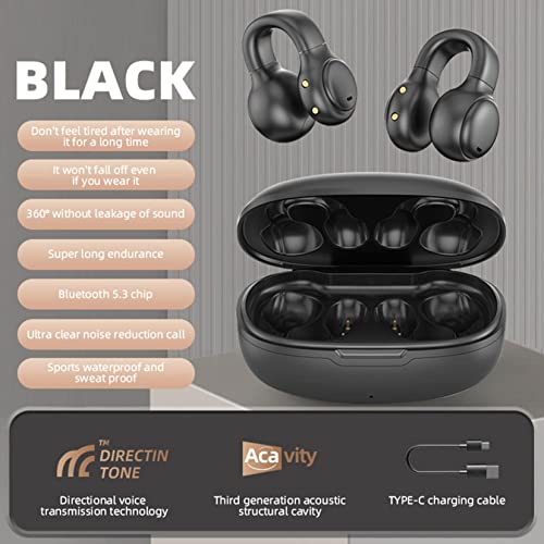 Gspmoly Wireless Ear Clip Bone Conduction Headphones Bluetooth Waterproof Mini Sports Running Earring Headphones Open Ear in Ear Headphones Wireless Earbuds, School Gifts for Students