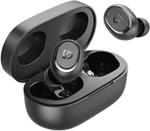 soundpeats wireless earbuds truefree2 bluetooth 5.0 headphones in-ear stereo tws sports earbuds, ipx7 waterproof, customized ear fins, usb-c charge, monaural/binaural calls, 20 hours playtime