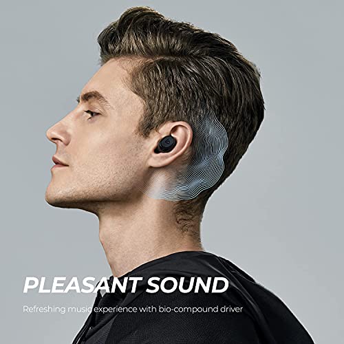 SoundPEATS Wireless Earbuds TrueFree2 Bluetooth 5.0 Headphones in-Ear Stereo TWS Sports Earbuds, IPX7 Waterproof, Customized Ear Fins, USB-C Charge, Monaural/Binaural Calls, 20 Hours Playtime