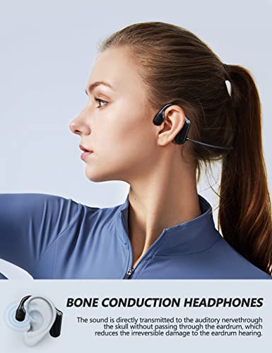 Bone Conduction Headphones -Wireless Bluetooth Headphones- Open Ear Earphone- Sports Bluetooth Headset - Sweatproof for Running and Workouts