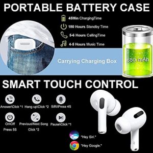 WLFYMZ Fast Charging Case Waterproof Wireless Earbuds for Sports, 4 Mics with Bluetooth Headphones, Noise Canceling Headset in-Ear Stereo Ear Buds Earphones, 24Hours Support for iPhone/Android (Pro3)