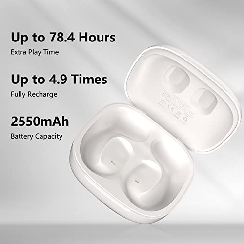 Oladance Open Ear Headphones Bluetooth 5.2 Wireless Earbuds for Android & iPhone, Open Ear Earbuds with Dual 16.5mm Dynamic Drivers, Up to 94 Hours Playtime Waterproof Sport Earbuds -Space Silver