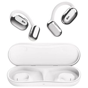 Oladance Open Ear Headphones Bluetooth 5.2 Wireless Earbuds for Android & iPhone, Open Ear Earbuds with Dual 16.5mm Dynamic Drivers, Up to 94 Hours Playtime Waterproof Sport Earbuds -Space Silver