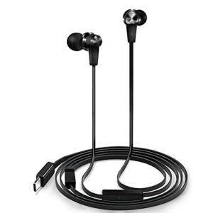usb type c earbud headphones, hi-res in-ear earphone with mic compatible with ipad pro/macbook pro/air, google pixel 3a/xl/3/2, oneplus 8/7, motorola, htc, sony xperia, xiaomi, essential usb c phone