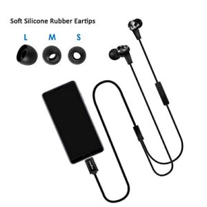 USB Type C Earbud Headphones, Hi-Res in-Ear Earphone with Mic Compatible with iPad Pro/MacBook Pro/Air, Google Pixel 3a/xl/3/2, OnePlus 8/7, Motorola, HTC, Sony Xperia, Xiaomi, Essential USB C Phone