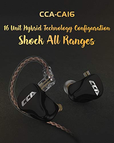 CCA CA16 in Ear Monitor Headphones HiFi 16 Units Balanced IEM High Clarity Sport Earbuds Noise Cancelling Audiophile Bass Earphone for Musicians Singer