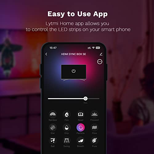 Lytmi Fantasy TV LED Backlight Kit, with Neo 2 Sync Box and TV led Strip Lights for 65~70” TV, Impressive Color Blends, Compatible with Alexa | Google Assistant | TV Box | Xbox | PS5 etc, App Control