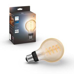 philips hue white ambiance dimmable smart filament g25, warm-white to cool-white led vintage edison globe bulb, bluetooth & hub compatible (hue hub optional), voice activated with alexa