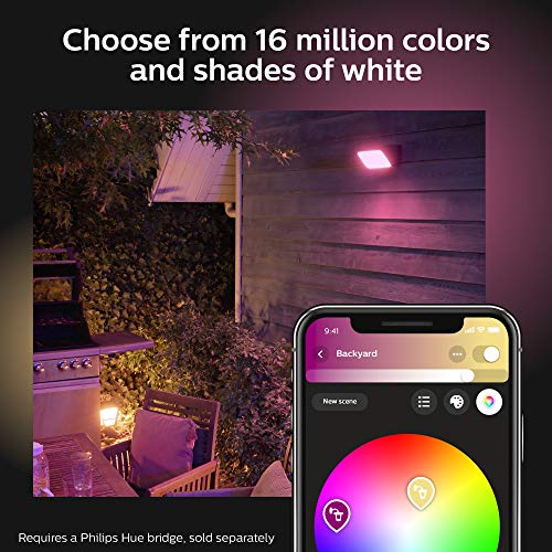 Philips Hue Discover Outdoor White & Color Ambiance Smart Floodlight (Hue Hub Required, Smart Light Works with Alexa, Apple Homekit and Google Assistant)