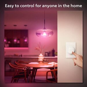 Philips Hue Wall Tap Dial Light Switch, Installation-Free, Smart Home, Exclusively for Philips Hue Smart Lights, White, 2-Pack