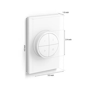 Philips Hue Wall Tap Dial Light Switch, Installation-Free, Smart Home, Exclusively for Philips Hue Smart Lights, White, 2-Pack