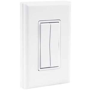 runlesswire click for philips hue wireless dimmer light switch, smart switch with battery-free installation (switch, white)