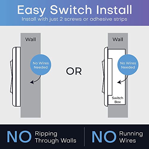 RunLessWire Click for Philips Hue Wireless Dimmer Light Switch, Smart Switch with Battery-Free Installation (Switch, White)