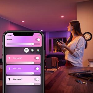 Philips Hue White and Color Ambiance Base Lumen (60W) Smart Button Starter Kit, 16 Millions Colors, Works with Amazon Alexa, Google Assistant, Apple HomeKit 60 Watt (OLD VERSION)